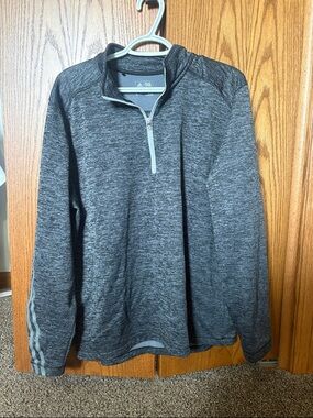 adidas Women's Gray Heather 1/4 Zip Pullover Sweater